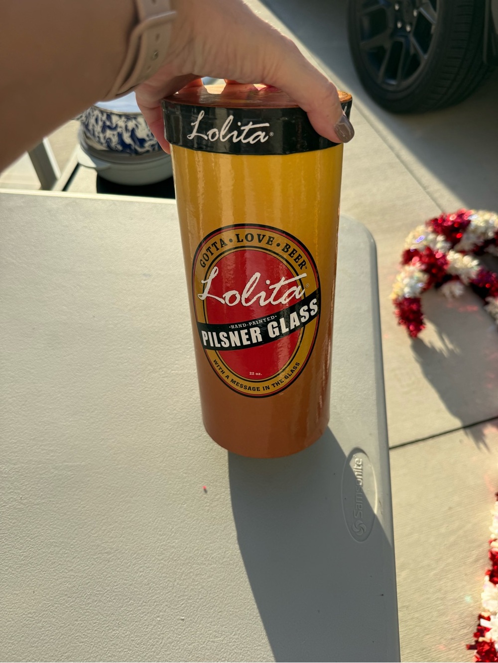 Lolita birthday girl Yellow and Orange Pilsner Tumbler with Logo